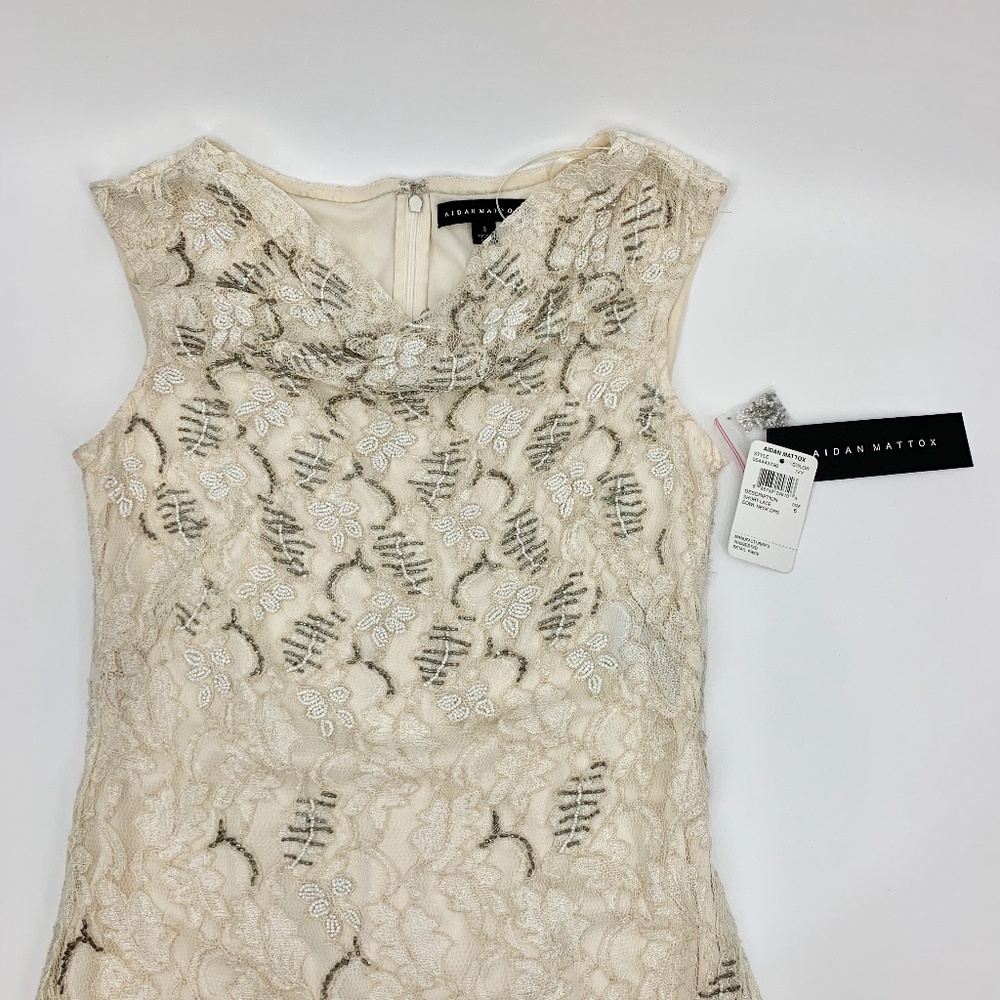 Aidan Mattox Beaded Lace Dress NWT | Size 6 - Picture 2 of 7
